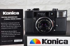Konica C35 AF "Jasupin" Black 38mm f/2.8 Film Camera Good Crack on Body Read