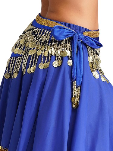 Women Belly Dance Dress 2Pcs Sequin Bra Top with Hip Scarf Set Carnival Costume - Picture 66 of 102