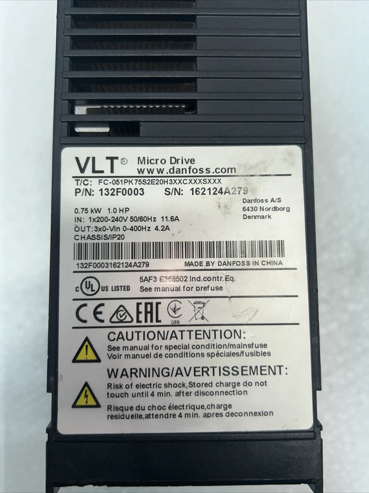 1PC used Danfoss inverter FC-051PK75S2E20H3XXCXXXSXXX 0.75KW - Image 4 of 4