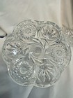 Heavy 8” Crystal Candy Trinket Dish & Lid Clear Three Toe Stars & Fans Vintage — photo 2