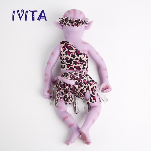 17inch Pink Avatar Girl Lifelike Amber Eyes Avatar Doll Full Silicone Floppy - Picture 3 of 12