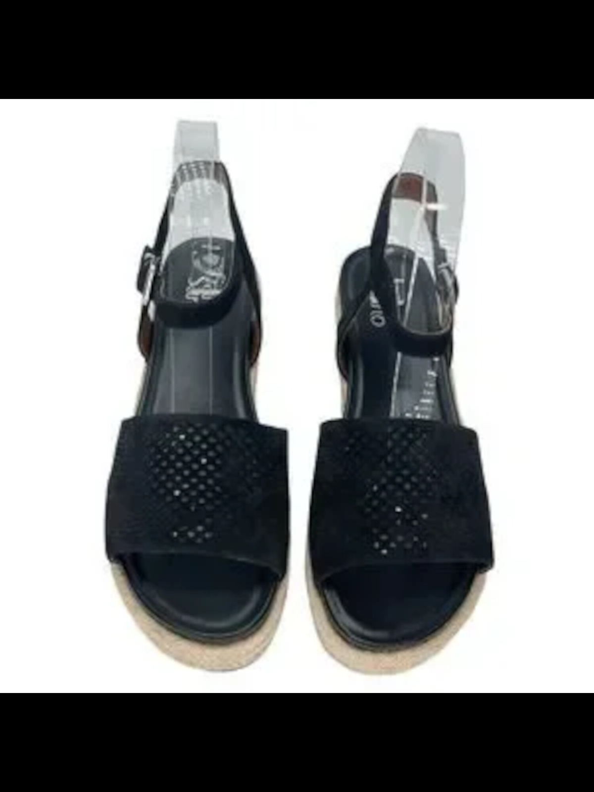 Женские черные туфли на танкетке Tennia Tennia с открытым носком на платформе FRANCO SARTO черного цвета с рисунком 2, 6 М