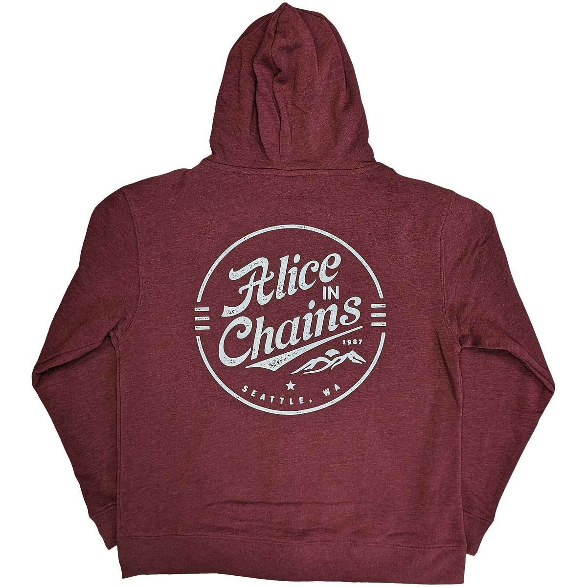 Alice In Chains Circle Emblem Maroon Zip Up Hoodie NEW