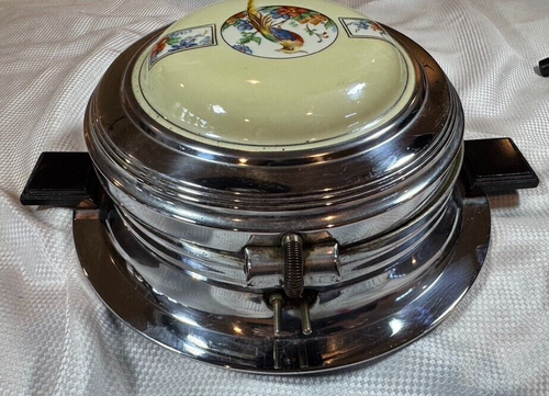 VTG. Royal Roshester Waffle Iron, Beautiful Ceramic Top, w/Cord, heats up, VG ++ - Picture 3 of 12