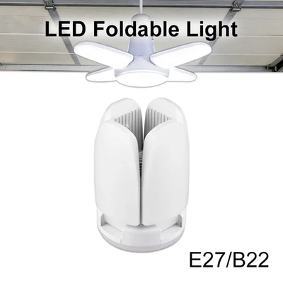 LED Garage Light 60W 48W Cool White B22 Bayonet E27 Screw Ceiling Deformable - image 1 of 4