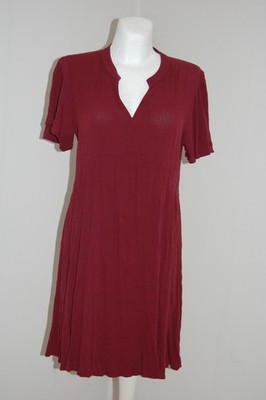 ICHI - GR. L - Kleid aubergine kurzarm