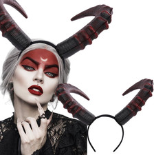 Red Devil Horns Headband Large Demon Horn Halloween Costume Cosplay Accessories