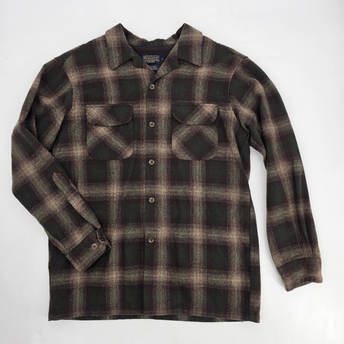Pendleton Original Board Shirt Men's Size Medium 100% wool Grey Mix Brown Ombre