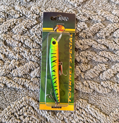 Bass Pro Shops Tourney Special Minnow Lure PM11010 Green/Orange/Black 1 Pack
