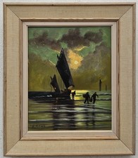 Nr.: 706 Ölgemälde Kunstwerk Rahmen Malerei Oil Painting Seefahrt Meer Schiff