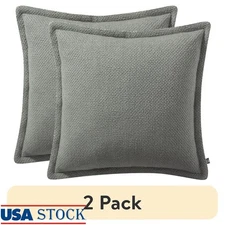 Reversible Cotton Throw Pillow 20x20 Woven Textures Indoor Décor Accent Cushion