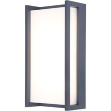 Lutec Qubo Integrated LED Wall Light IP54 18W 1100lm 3000K Dark Grey