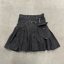 Utility Kilt Black Canvas Heavyweight Size 36