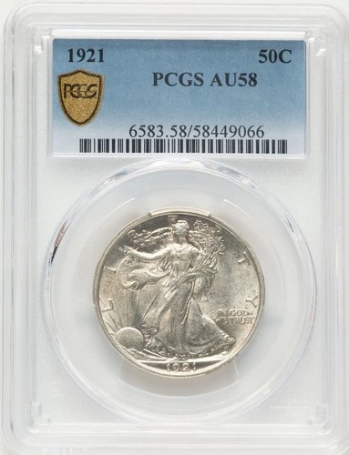1921 50C Walking Liberty Half Dollar PCGS AU58