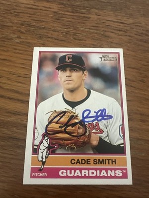 Cade Smith Cleveland Guardians IP Autograph Auto 2025 Topps Heritage #307 card
