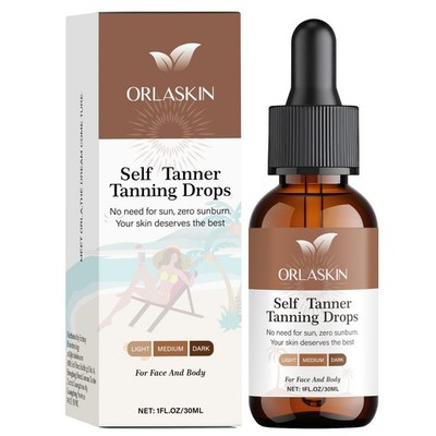 Sunless Tanning Drops 30ml Face Body Self Tanner Bronzing Glow Serum