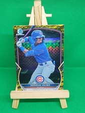 2023 Bowman Draft Derniche Valdez Chrome Yellow Lunar Crater #'d 25/75 - Cubs