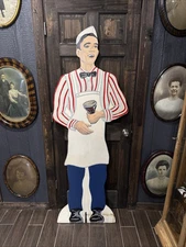 Vintage Coke - Coca Cola Advertising Wood Cut Out Waiter Restaurant Vintage 