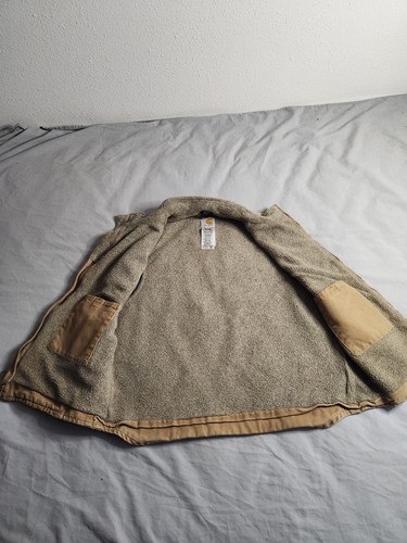 Vintage Carhartt Sherpa Lined Duck Canvas Vest Mens Size Large Brown V33 CML - Picture 5 of 9