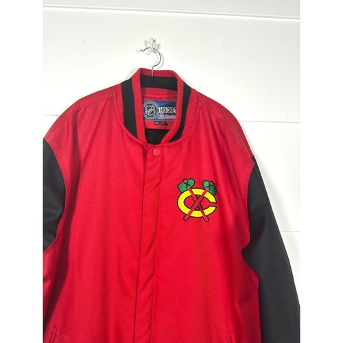 NHL Chicago Blackhawks Two Hit Poly Twill Hombres 2XL Bombardero Universitario Poliéster - Imagen 2 de 10