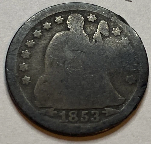 1853 Arrows - Seated Liberty Dime - Good - Exact Coin Imaged #SL180