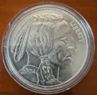 2024 1 Troy Oz .999 Fine Silver Buffalo Round in Capsule – Liberty /Bison Design