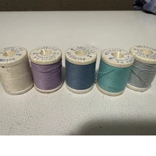 Vintage Sewing Thread Spools Polyester 50 No 35 Yards Assorted Colors Craft