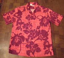 Vtg 60s Hola-Hola tiki button-front Hawaiian-made shirt SMALL