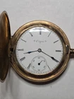 Antique Elgin 0 Size Gold Filled Hunter Case Pocket Watch Safety Pinion #C222
