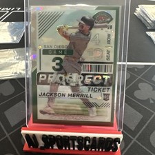 2024 Panini Prospects Ticket  #27 Jackson Merrill Rc /99 Green Cracked Ice 