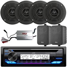 JVC Marine CD Receiver, 4x 3.5'' 75W Speakers, 2x 4" 30W Speaker, 4-CH Amplifier