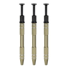 3pcs 4-Claw Piercing Ball Grabber Stainless Steel Jeweler's Pick Up Tool, Brown