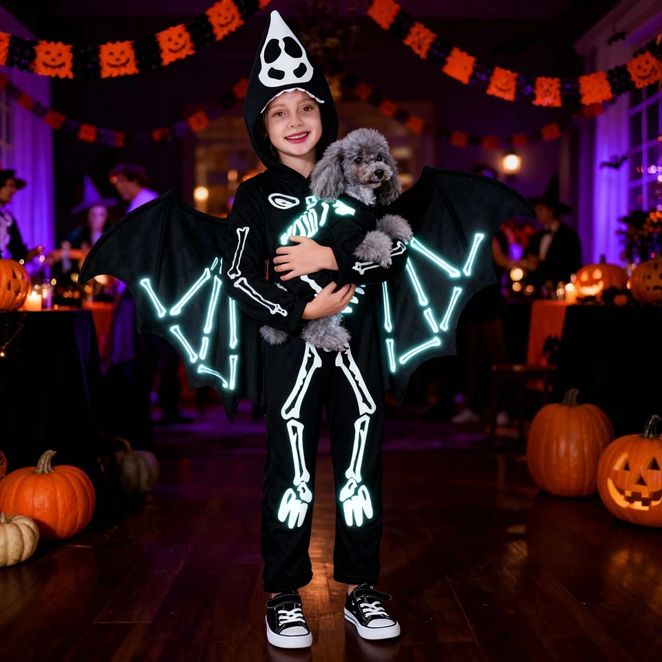 Mono para mascotas Halloween esqueleto perro disfraces ropa ropa para cachorro perro ca... Foto 4 de 4