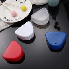 4 Pcs Denture Storage Box Plastic Containers Retainer Holder