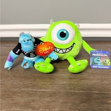 Disney Pixar Monsters Inc Mike Wazowski  Sulley Skeleton Halloween Plush Set