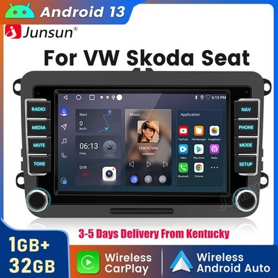 1+32G Android Carplay For VW Golf MK5 MK6 Jetta RCD330 Car Stereo Radio GPS Navi