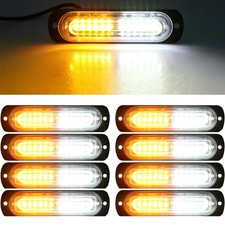 8pc Amberwhite 12led Car Truck Strobe Light Bar Flashing Indicator Runing Light 8pc Amberwhite 12led Car Truck Strobe Light Bar Flashing Indicator Runing Light