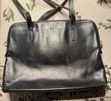 Etienne Aigner Damen  Handtasche, Leder schwarz groß Citybag Collegebag