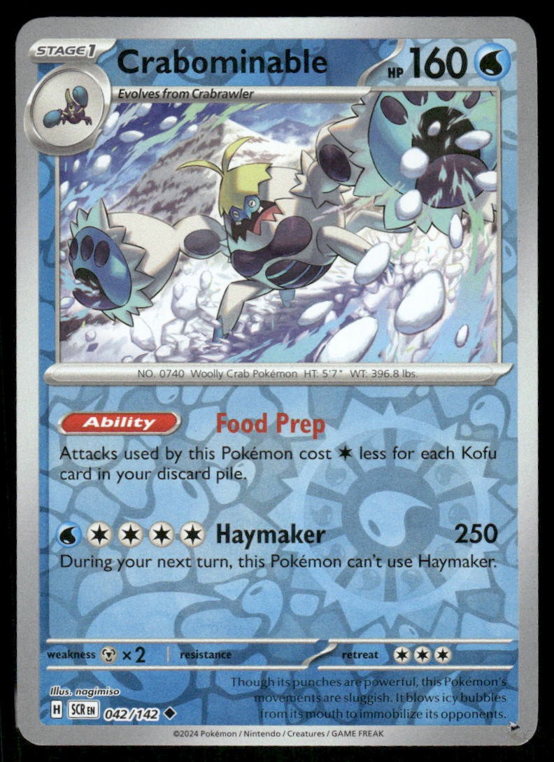 Crabominable 42/142 - Stellar Crown - Reverse Holo Uncommon NM