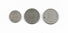 Niederlande 10 Cents 1939 ,  25 Cents 1915 , 1918 Wilhelmina , 3 M&uuml;nzen Lot , F9