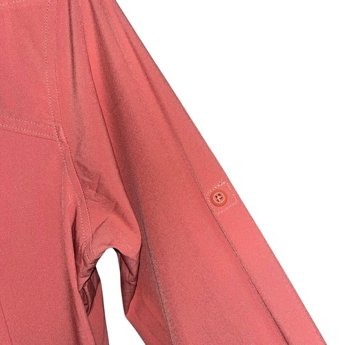 Columbia Women's Size Large Long Sleeved Button Up Shirt Peach Pink Outdoor VGC - Picture 13 of 17