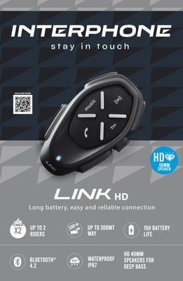 Gegensprechanlage LINK HD Bluetooth CELLULARLINE Gegensprechanlage Motorrad Helm Türsprechanlage Gegensprechanlage