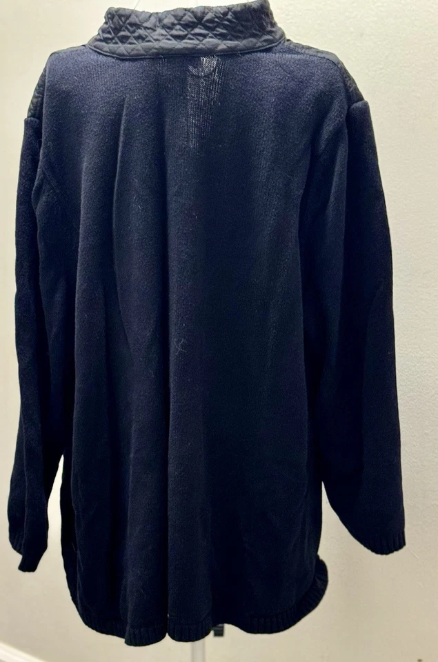 Chaqueta acolchada negra vintage Catherines con cremallera y bolsillos. Damas 3XL Foto 2 de 4