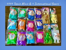 New Ty All 1999 McDonald  s Mini  s  4 International Bears - Rare