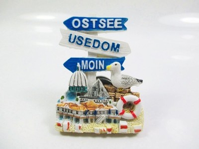 Usedom Magnet Poly Souvenir Germany Wegweiser Ostsee Strand Meer