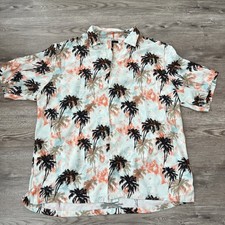 Hugo Boss Rayer Palms Camp Shirt Mens XL Regular Fit Viscose Palm Tree