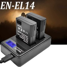 2x 2000mAh EN-EL14 BATTERIA per Nikon D3100 D3200 D3300 D5100 D5200 D5300 caricabatterie