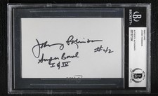 BAS Authenticated Auto Index Cards Johnny Robinson BGS Authentic Auto HOF 4f5