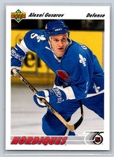 1991-92 Upper Deck #365 Alexei Gusarov Quebec Nordiques Rookie Hockey Card. rookie card picture
