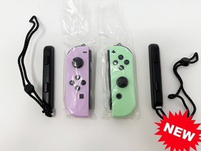 Genuine Original Nintendo Switch Joy Con Controller w/ Straps - Purple/Green